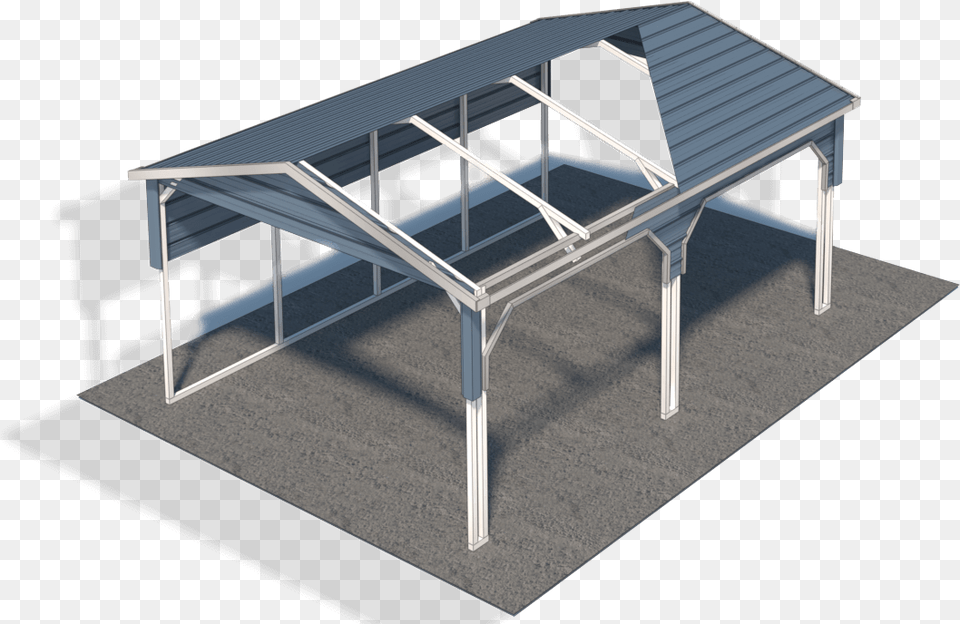 Enclosing A Metal Carport With Wood Post Extensions Architecture, Coffee Table, Furniture, Table Png