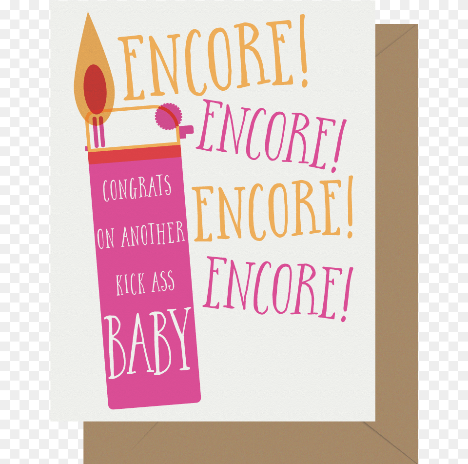 Encore Encore New Baby Letterpress Greeting Card Greeting Card, Advertisement, Poster, Text Free Png