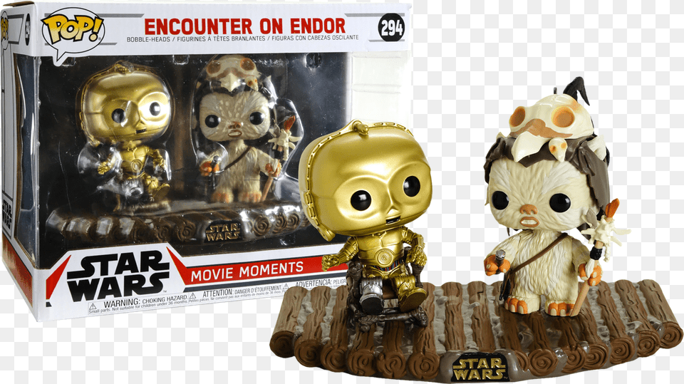 Encounter On Endor Movie Moments Pop Vinyl Figure 2 Pack Funko Pop Star Wars Movie Moments, Toy, Figurine, Doll, Face Png