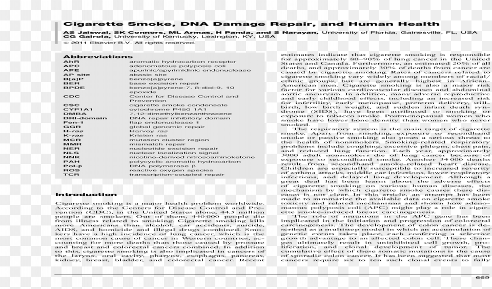 Encyclopedia Of Environmental Health Cigarette Smoke Dna Document, Page, Text, Computer Hardware, Electronics Free Transparent Png