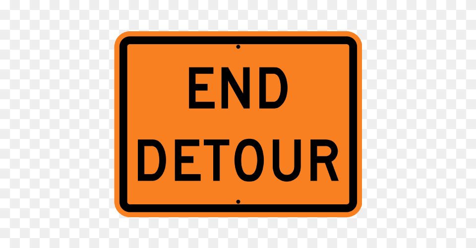 End Detour Construction Sign, Symbol, Road Sign, License Plate, Transportation Free Png Download