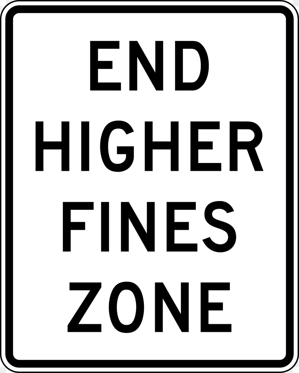 End Doublehigher Fines Clipart, Sign, Symbol, Road Sign Png Image