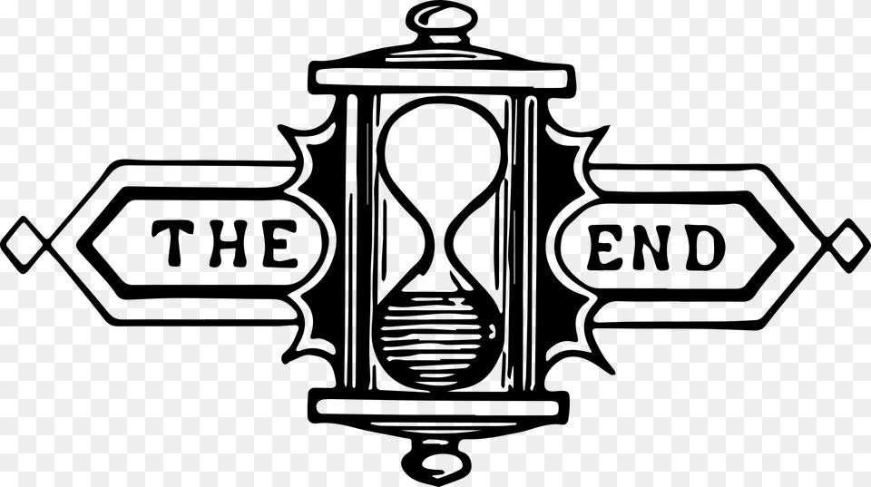 End Hourglass The End Mysterious Lineart Line Illustration, Gray Png Image