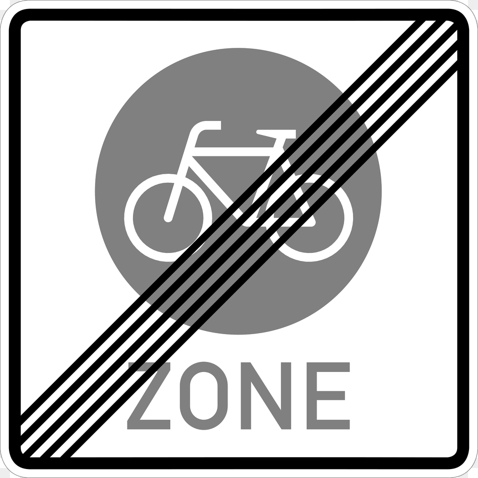 End Of A Bicycle Zone Clipart, Sign, Symbol, Road Sign Png Image