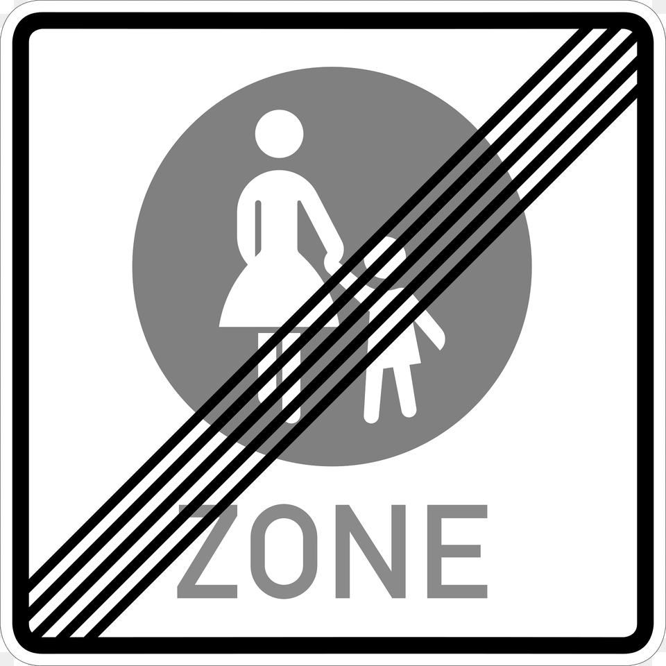 End Of A Pedestrian Zone Clipart, Sign, Symbol, Road Sign, Smoke Pipe Free Png Download