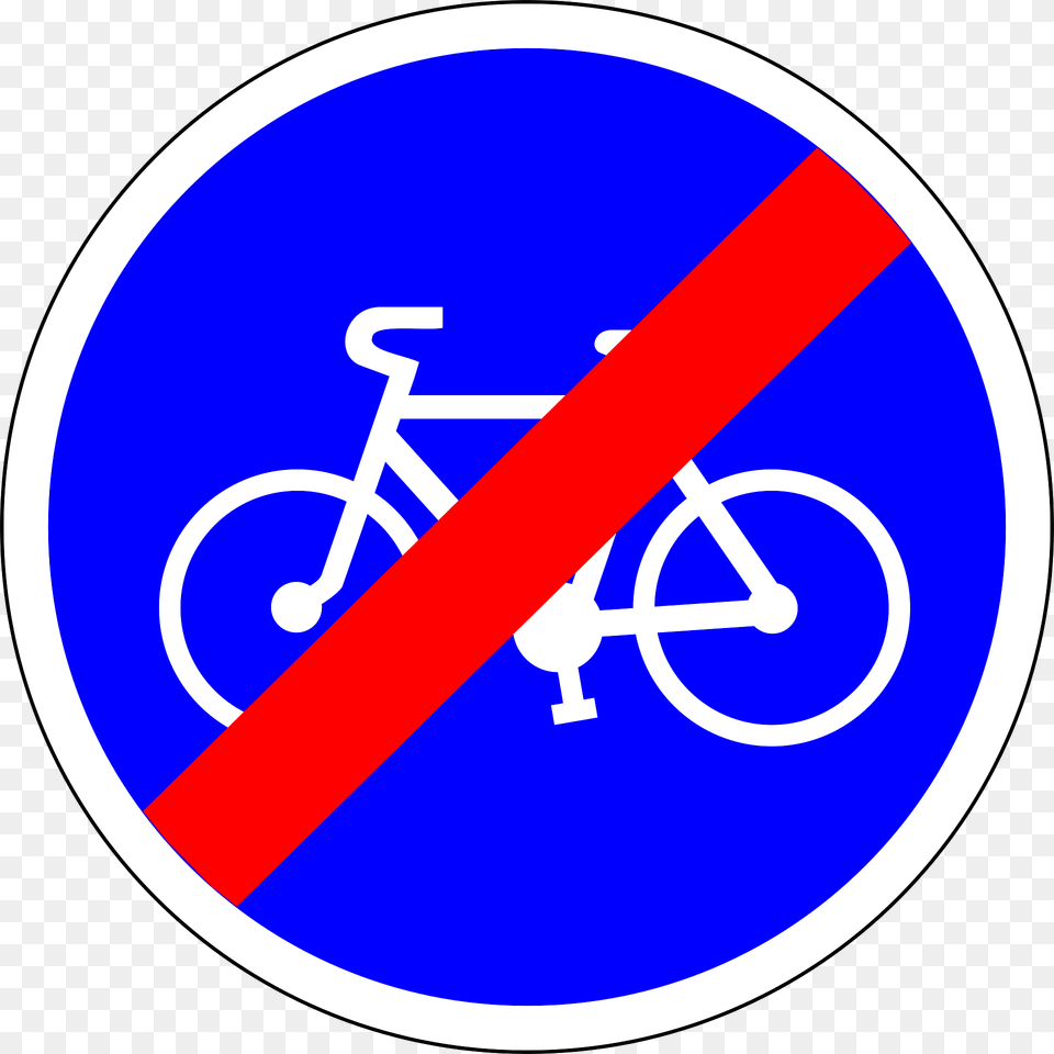 End Of Bicycle Lane Clipart, Sign, Symbol, Road Sign Png Image