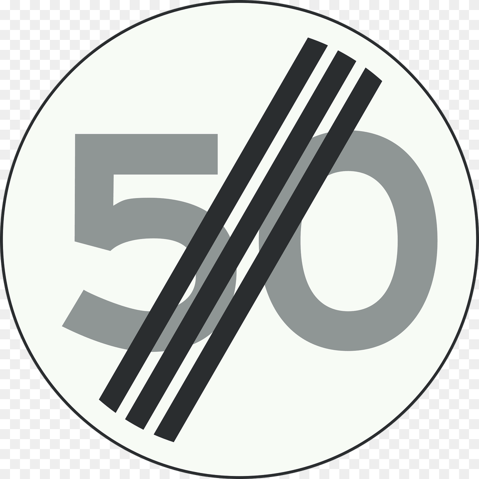 End Of Maximum Speed Limit Sign In Netherlands Clipart, Cutlery, Disk, Fork Free Png Download