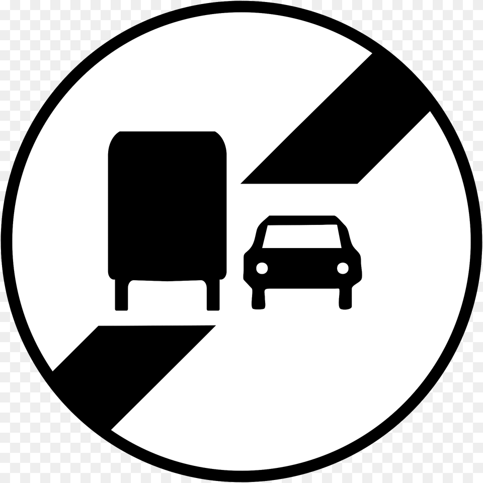End Of No Overtaking By Lorries Clipart, Sign, Symbol, Car, Transportation Free Png Download