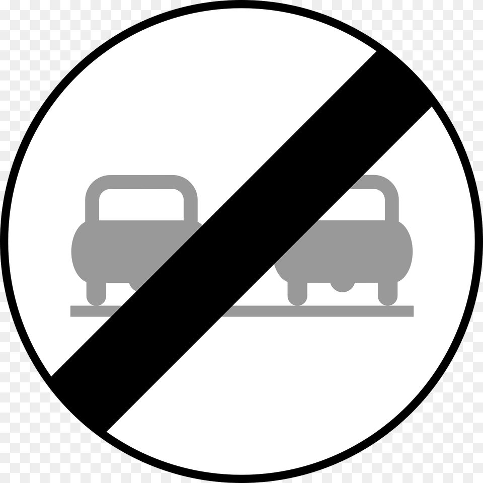 End Of No Overtaking Sign In Austria Clipart, Symbol, Disk Free Png Download