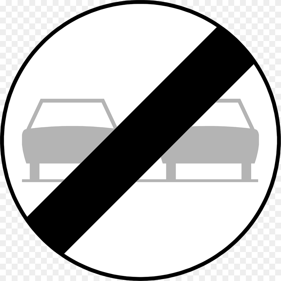 End Of No Overtaking Sign In Belgium Clipart, Symbol, Disk Free Transparent Png