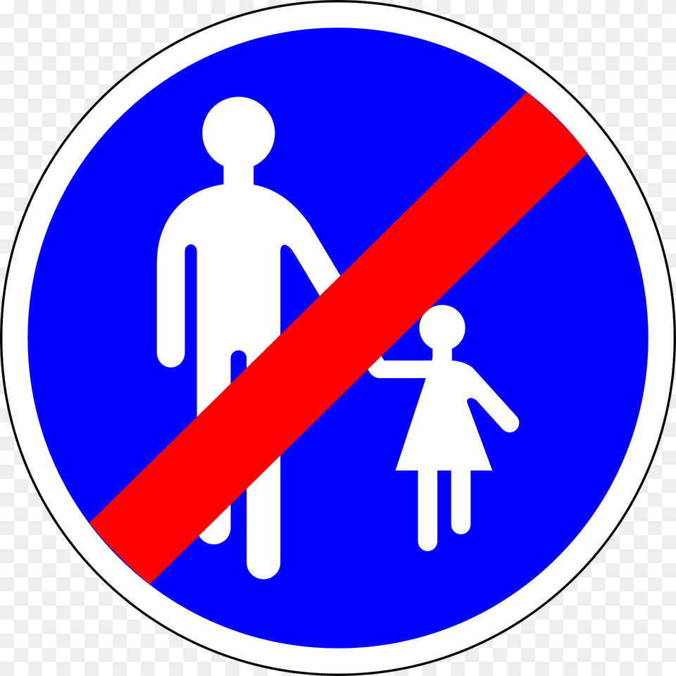 End Of Pedestrian Lane Clipart, Sign, Symbol, Road Sign, Person Free Png
