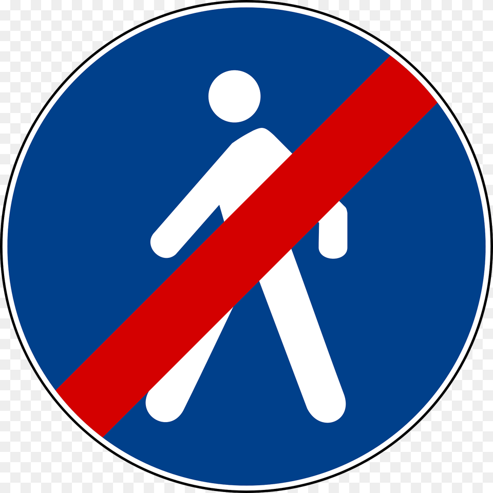 End Of Pedestrian Lane Clipart, Sign, Symbol, Road Sign, Disk Free Png