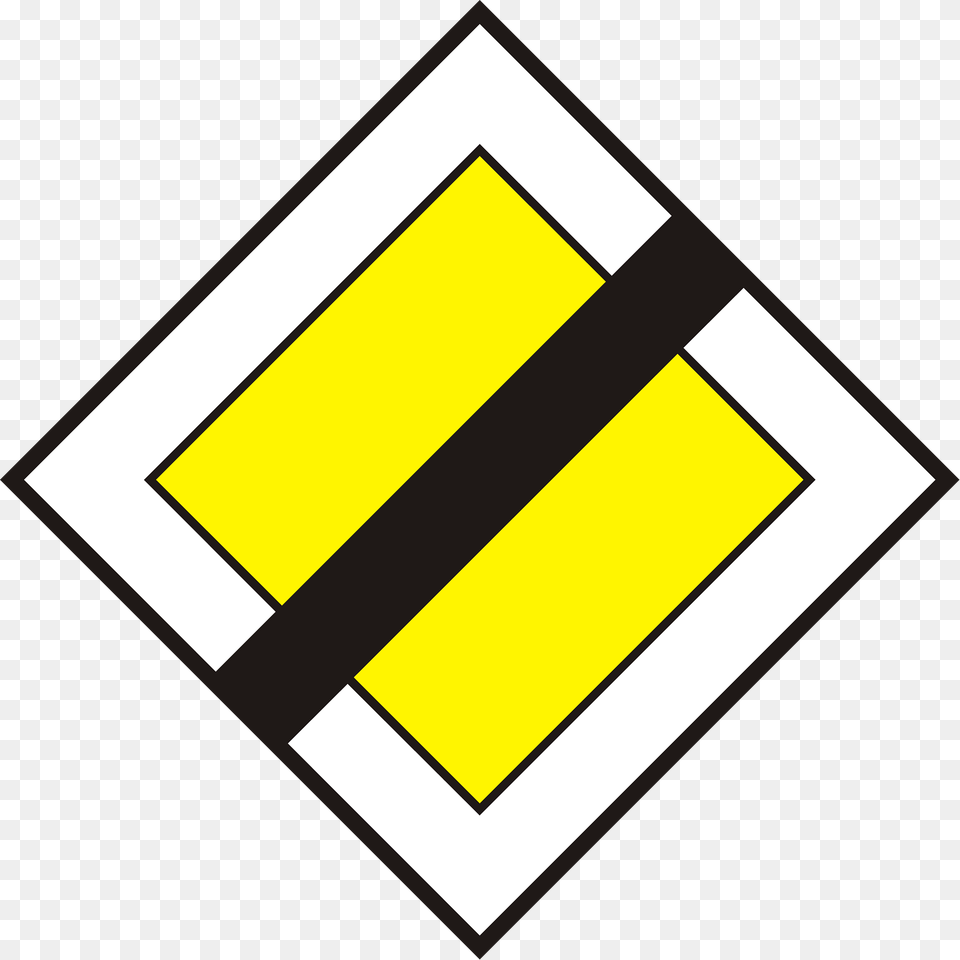 End Of Priority Road Sign In Hungary Clipart, Symbol Png Image