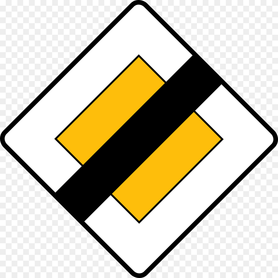 End Of Priority Road Sign In Poland Clipart, Symbol, Disk Png