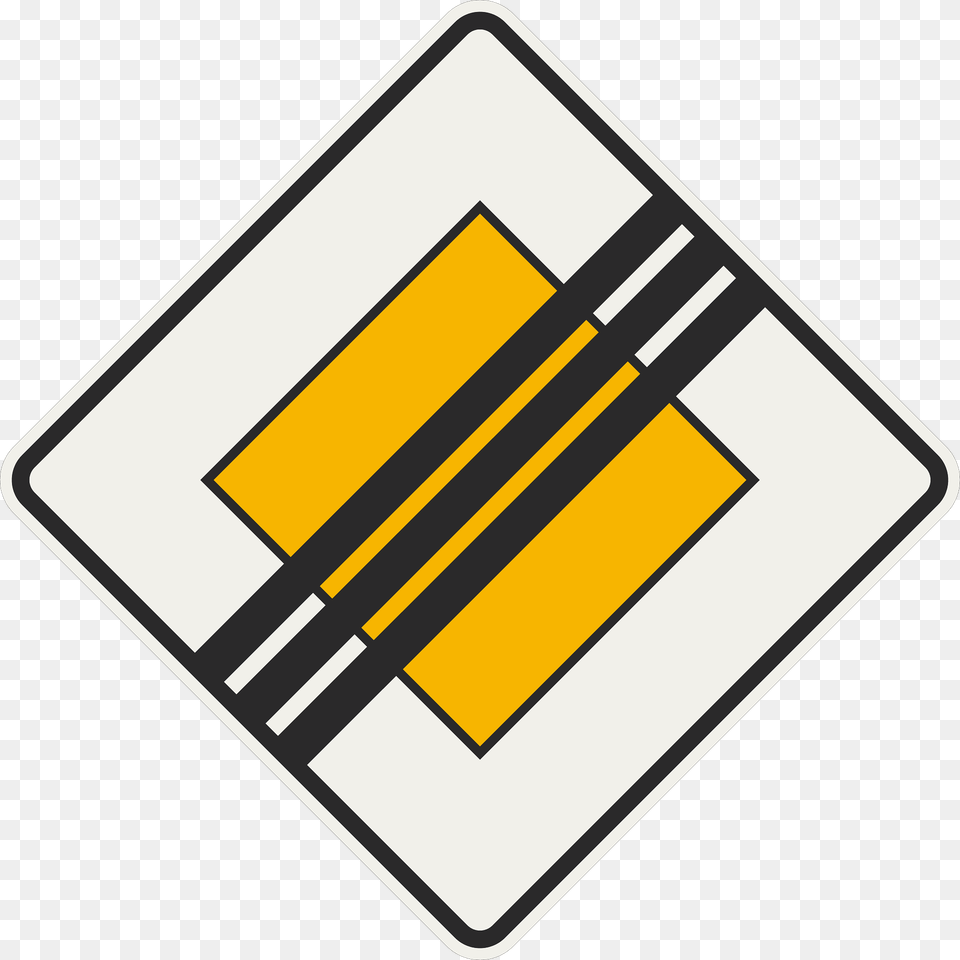 End Of Priority Road Sign In Slovakia Clipart, Symbol, Road Sign Png