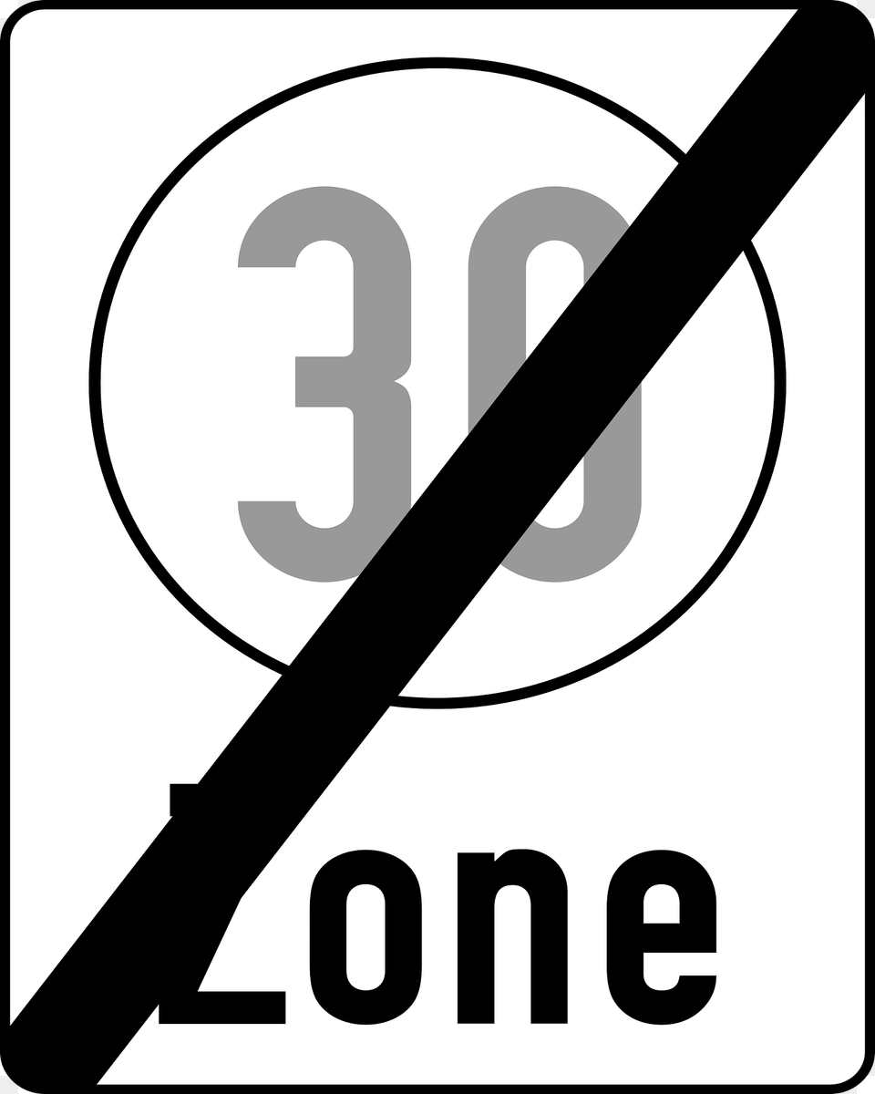 End Of Speed Limit Zone Sign In Austria Clipart, Symbol Png Image