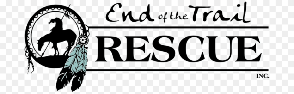 End Of The Trail Rescue Inc Horse Rescue Logo, Person, Text Png Image