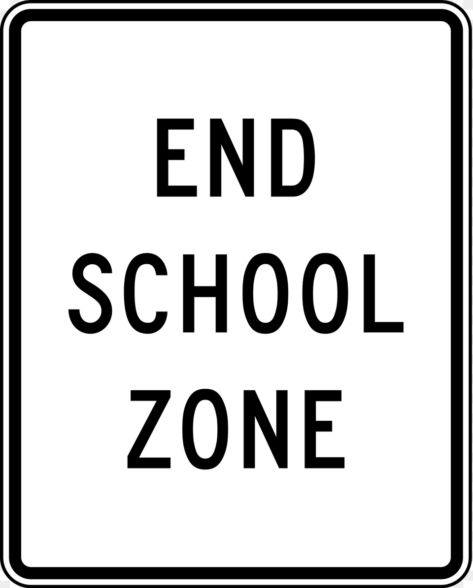 End School Zone Usually Under An R2 Speed Limit Sign Clipart, Symbol, Road Sign Free Png Download