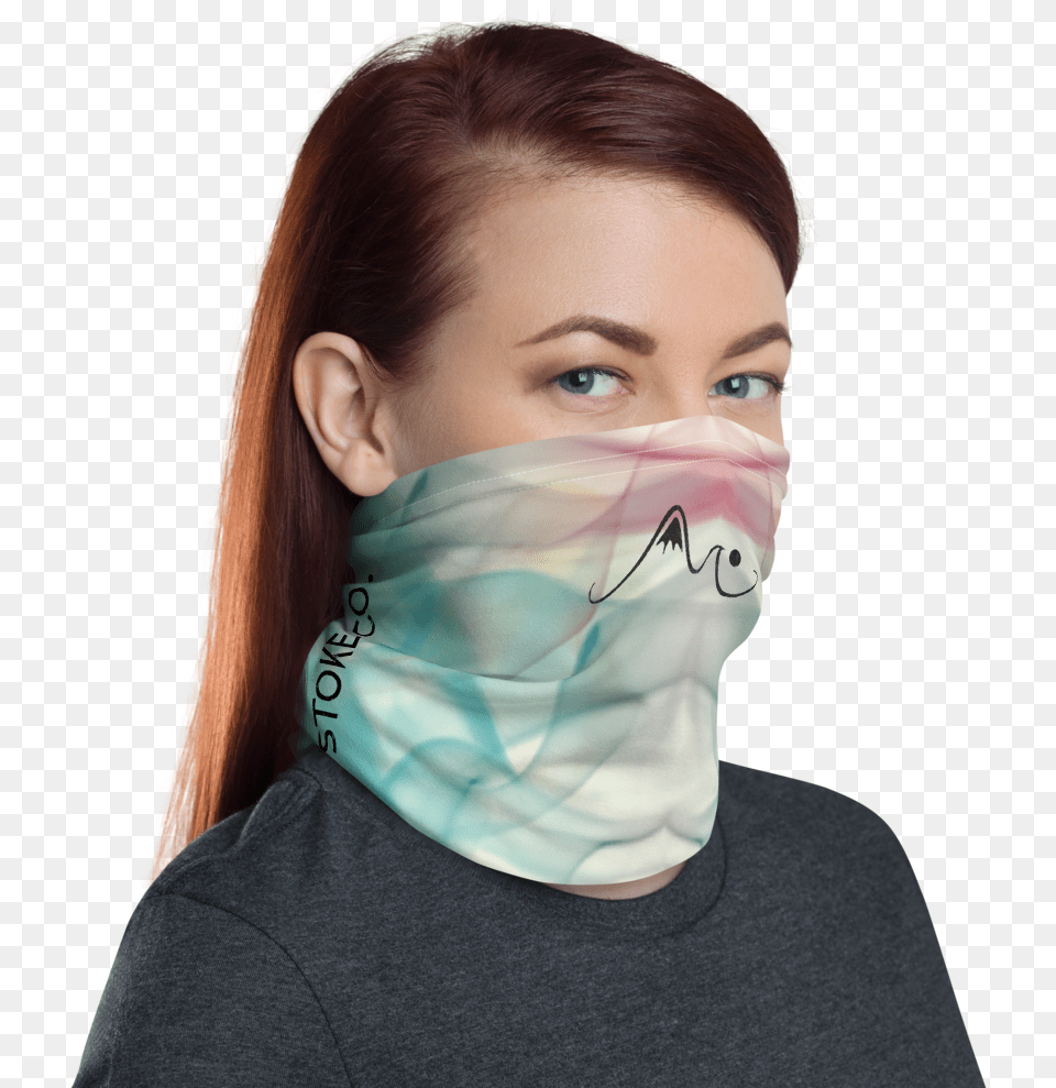 Endless Stoke Blue Smoke Neck Gaiter Around The Neck Face Mask, Accessories, Adult, Bandana, Female Free Png Download