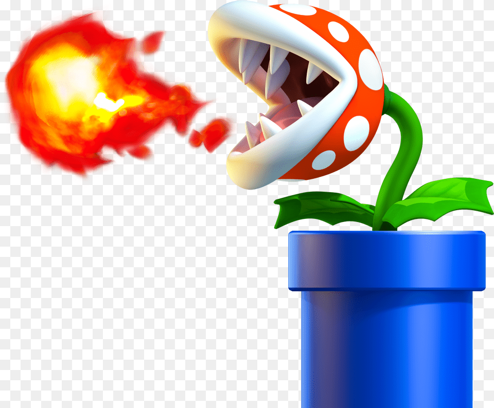 Enemy Art From New Super Mario Bros U Mario Fire Piranha Plant, Light, Potted Plant Png Image