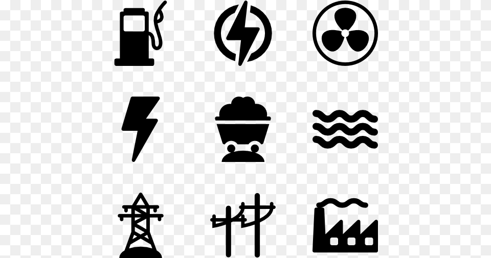 Energy And Power Icons, Gray Png