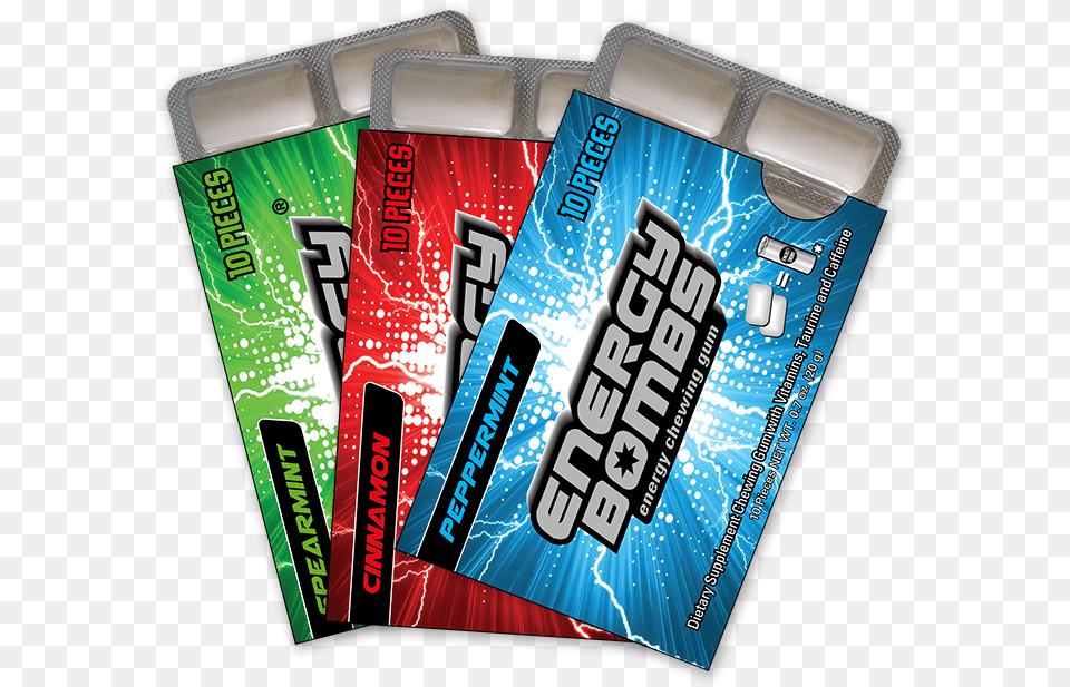 Energy Bombs Chewing Gum Energy Bombs Menta Fresca 10 Chicles, Text, First Aid Png