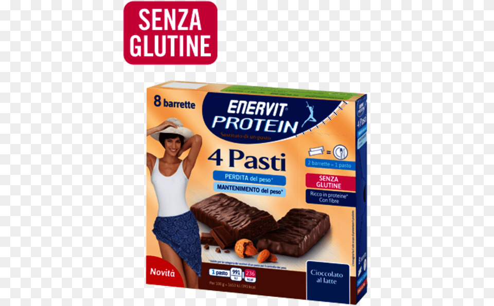 Enervit Protein 4 Pasti Cioccolato Al Latte Enervit Protein 4 Pasti, Adult, Person, Hat, Woman Free Png