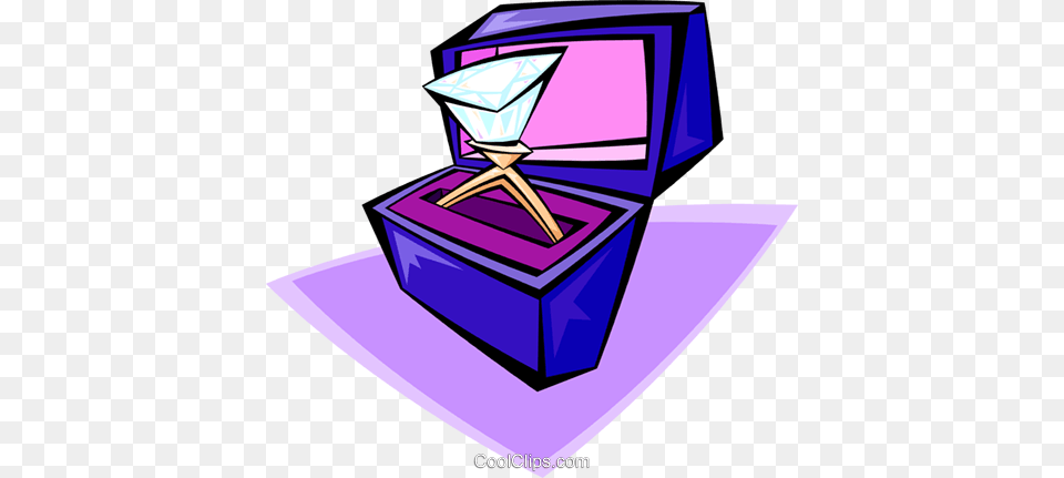 Engagement Diamond Ring Royalty Vector Clip Art Illustration, Bottle, Purple Free Png Download