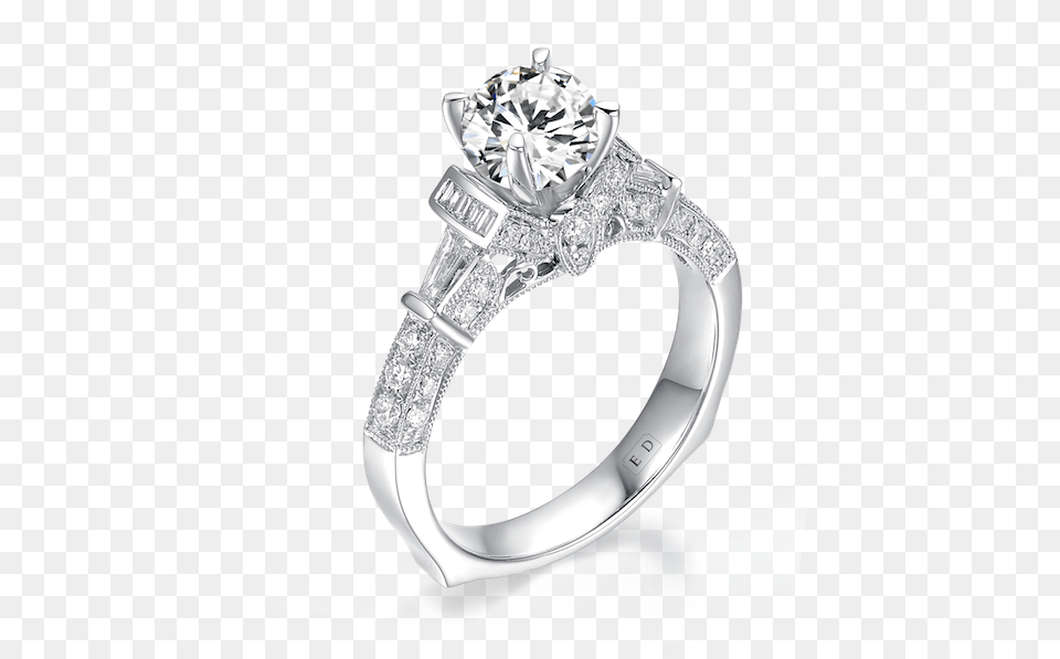 Engagement Ring, Accessories, Jewelry, Silver, Diamond Free Transparent Png