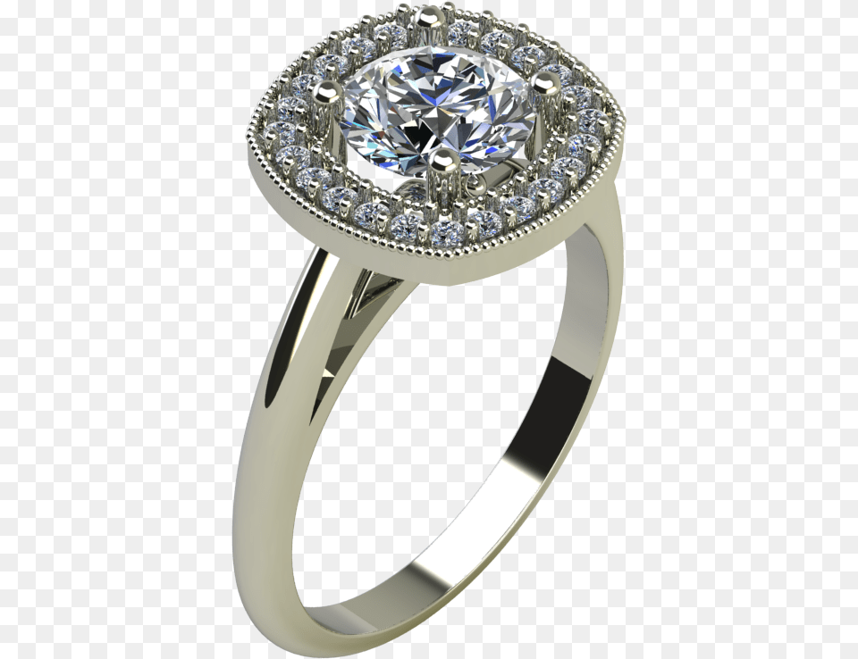 Engagement Ring Milgrain Cushion, Accessories, Diamond, Gemstone, Jewelry Png