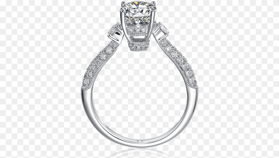 Engagement Ring Round Cut Diamond, Accessories, Gemstone, Jewelry, Silver Png Image