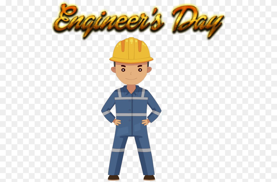 Engineer Day 2019 Sticker Engineers Day Images Download, Clothing, Hardhat, Helmet, Boy Free Transparent Png