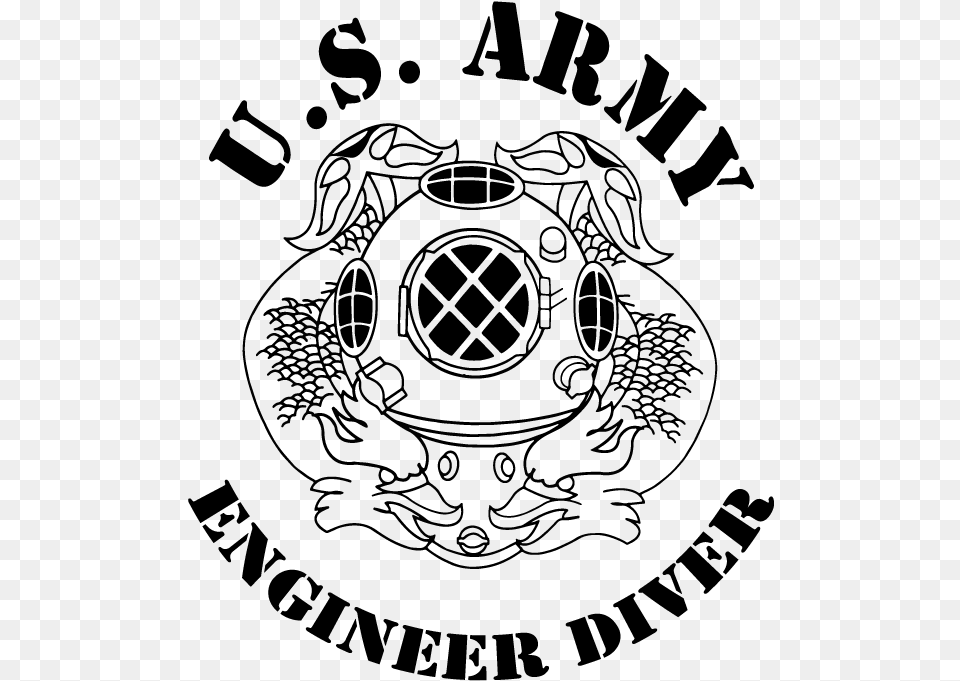 Engineer Diver Logo Army, Gray Free Transparent Png