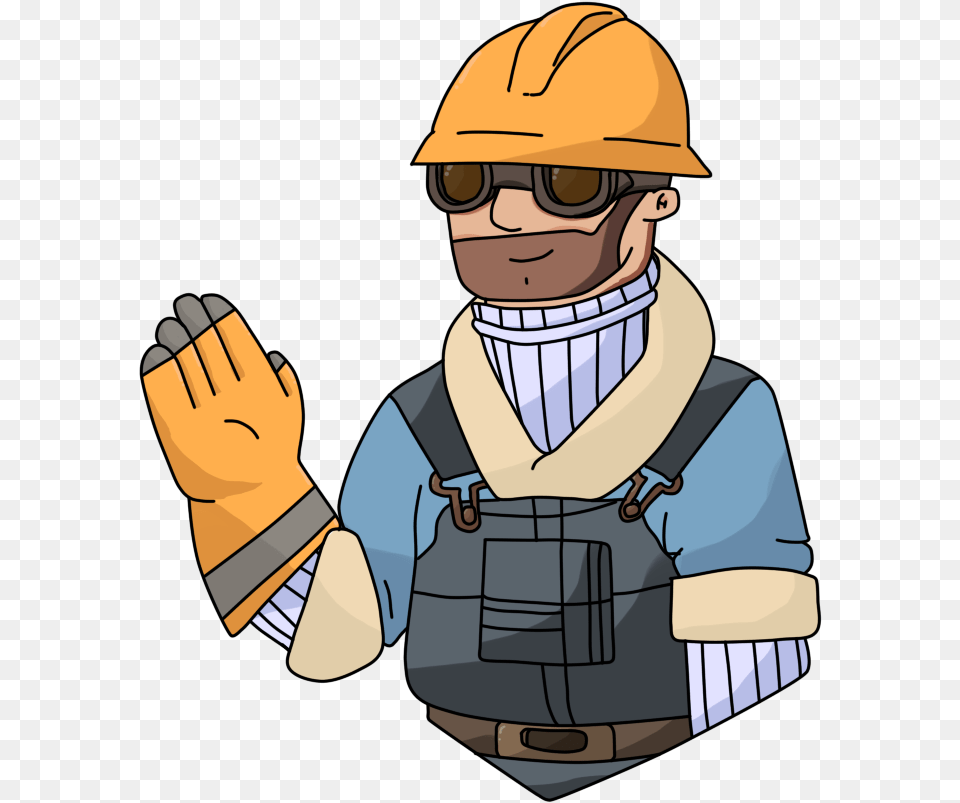 Engineer Team Fortress, Clothing, Hardhat, Helmet, Person Png Image