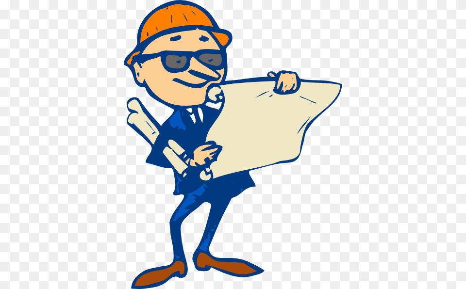 Engineer With Plans Clip Art, Hardhat, Helmet, Clothing, Person Free Png