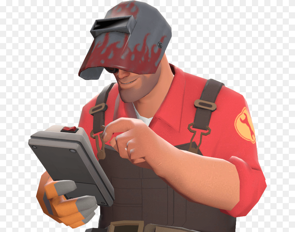 Engineer With The Hotrod Tf2 Engineer, Box, Cardboard, Carton, Hat Free Png Download