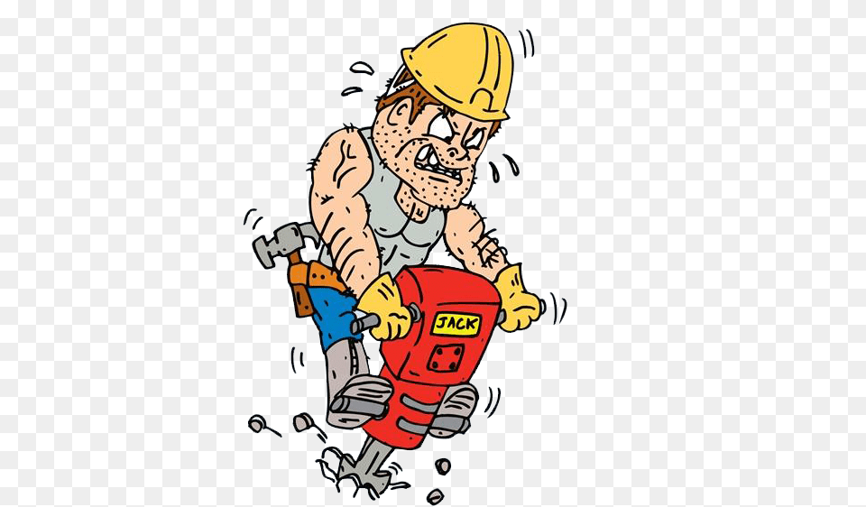 Engineering Clipart Service Engineer Construction Worker Jackhammer, Person, Baby, Face, Head Png Image