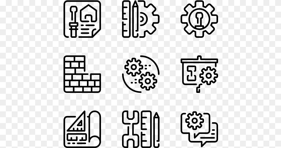 Engineering Pixel Icons, Gray Free Png Download