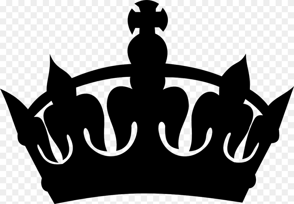 England Crown Black Cross Silhouette Royal England, Gray Free Transparent Png