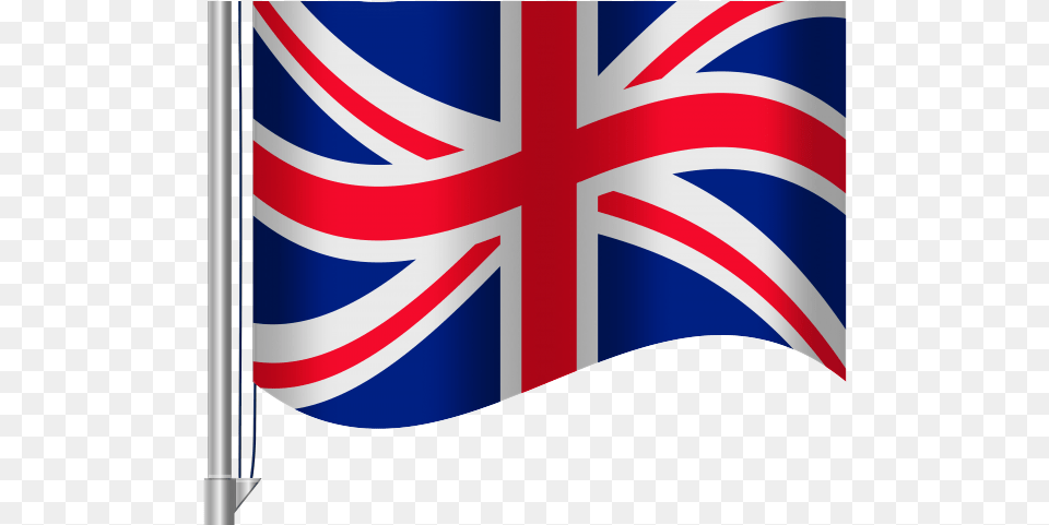 England Flag Clipart Transparent Background Cartoon British Flag On Pole, United Kingdom Flag Png Image