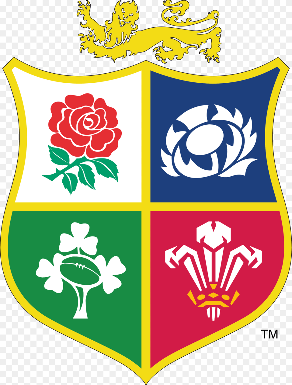 England Lions Logo British And Irish Lions Badge, Armor, Shield, Flower, Plant Free Png