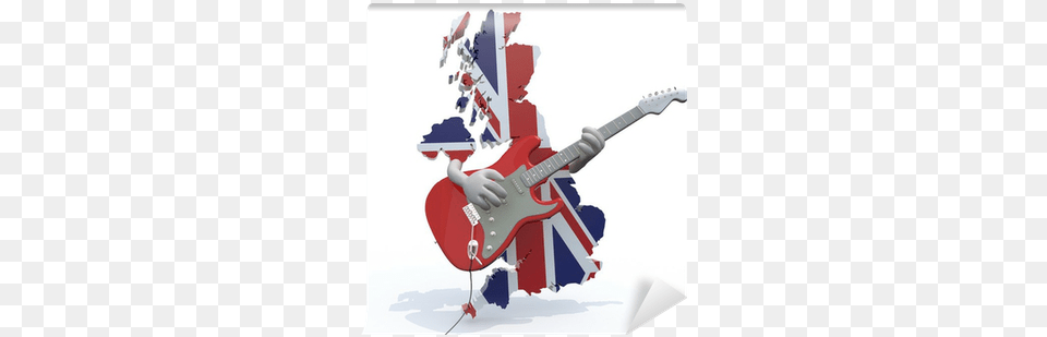 England Map With Arms That Play Electric Guitar Wall Il Lato A Sud Del Cielo, Musical Instrument, Bass Guitar, Baby, Person Free Png Download