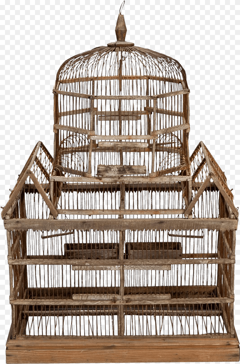 English 19th Century Handmade Wooden Bird Cage Found Birdcage, Crib, Furniture, Infant Bed Free Transparent Png