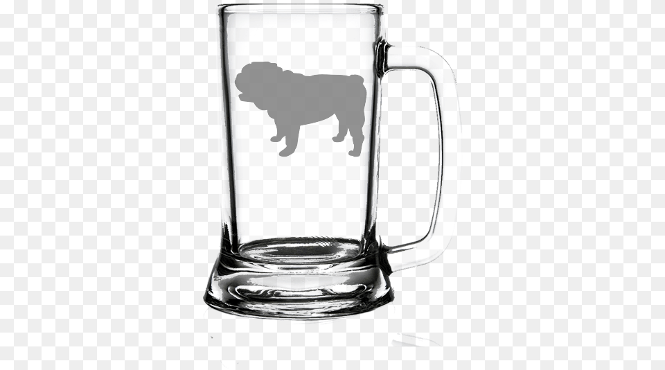 English Bulldog Dog 16oz Happy Birthday Beer Glass, Cup, Stein, Alcohol, Beverage Free Png