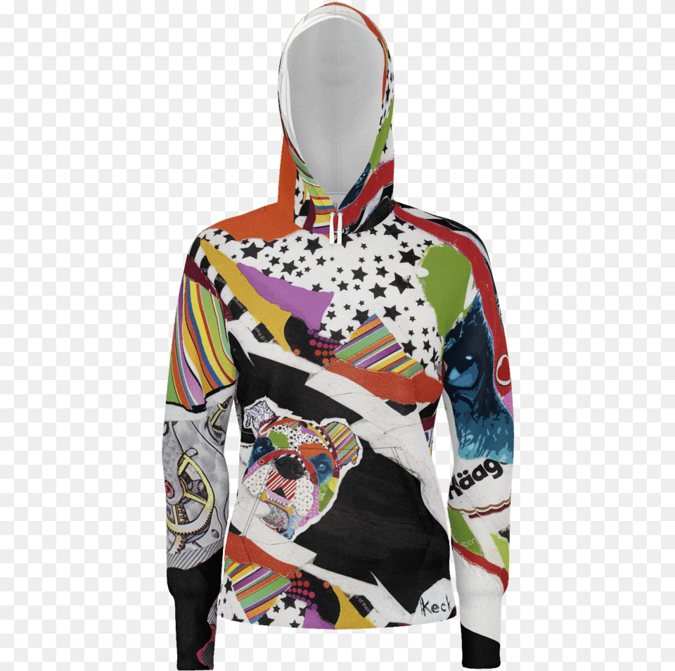 English Bulldog Hoodies By Michel Keck Famous Collage Artists, Adult, Sweatshirt, Sweater, Person Free Transparent Png