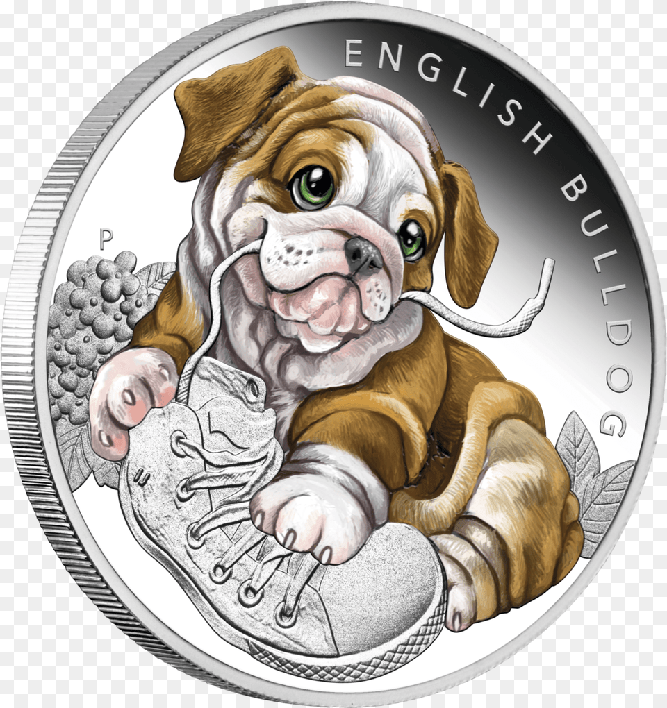 English Bulldog Tuvalu 12 Oz Silver Proof 50c Half Anglijskij Buldog S Nadpisyami, Animal, Mammal, Lion, Wildlife Free Png Download