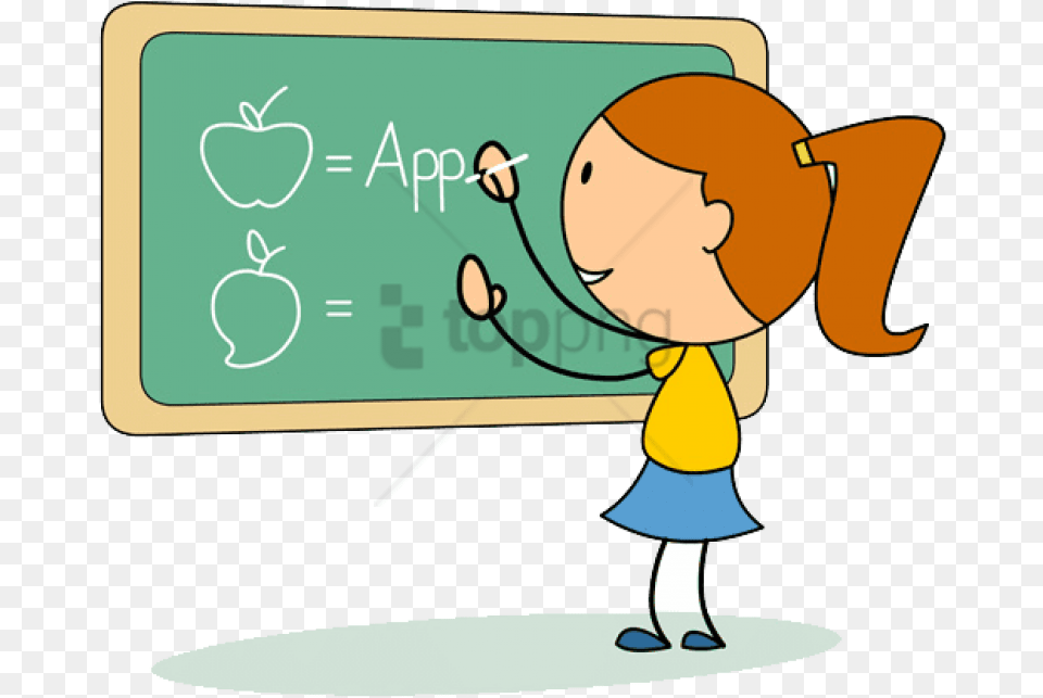 English Cartoon Image With Write On Chalkboard Clipart, Blackboard, Person, Face, Head Png