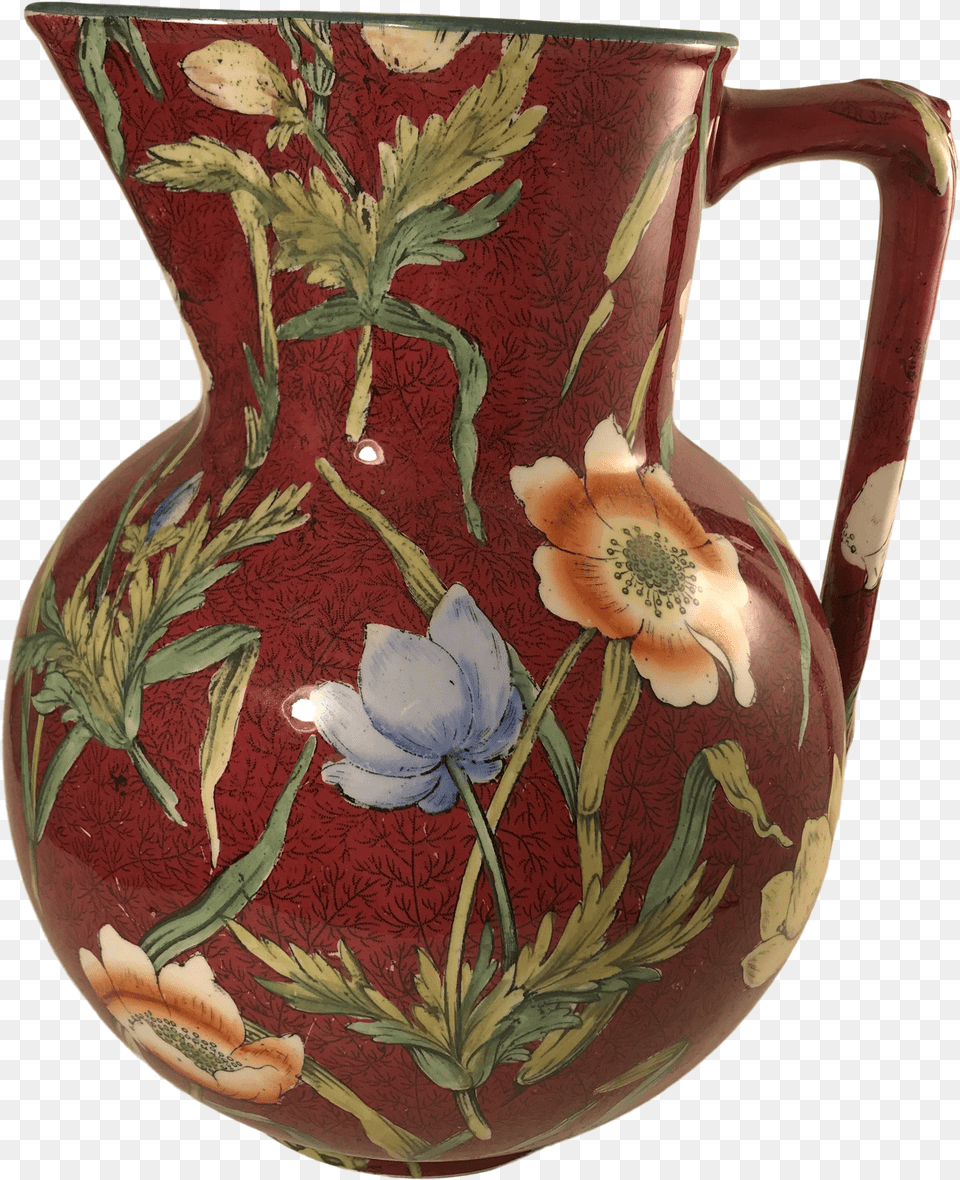 English Chintz Pattern Large Decorative Water Pitcher Earthenware Free Png Download