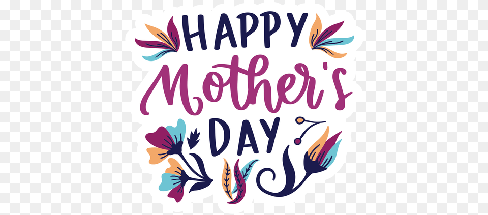 English Flower Text Sticker Happy Mothers Day Vector, Baby, Person Png Image