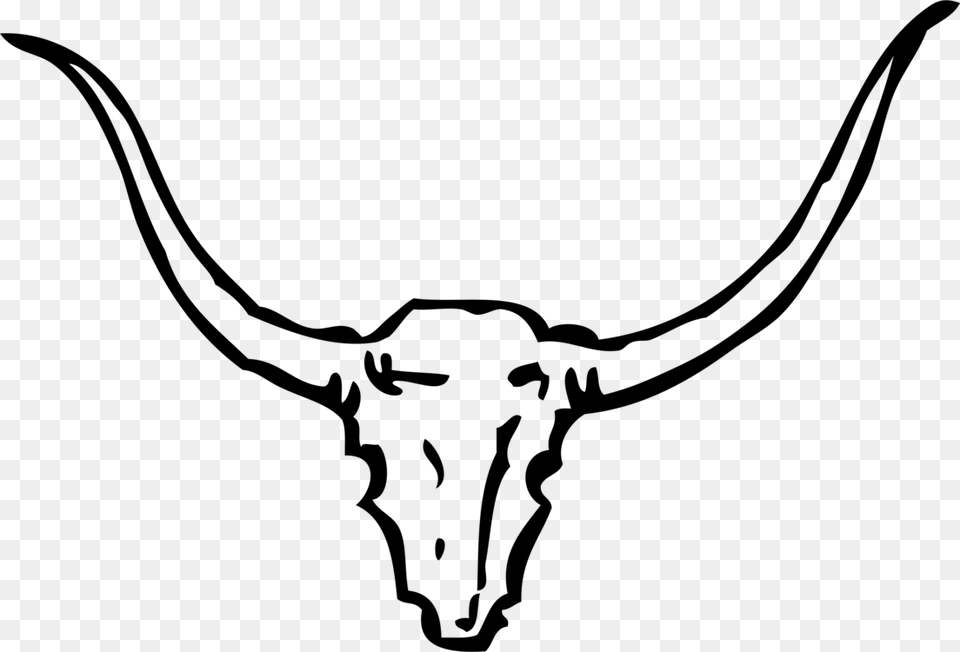 English Longhorn Bull Texas Longhorn Bison, Gray Free Transparent Png